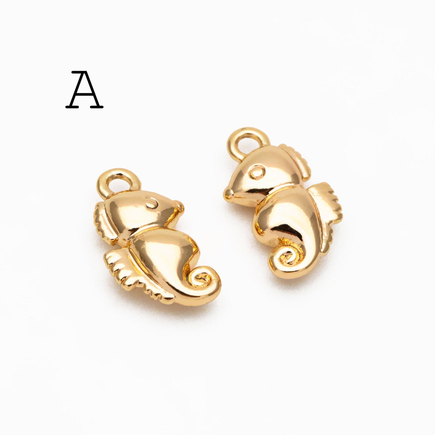 10pcs Gold Ocean Charms, 18K Gold plated Brass Beach Charms, DIY Supplies Wholesale (GB-3936)