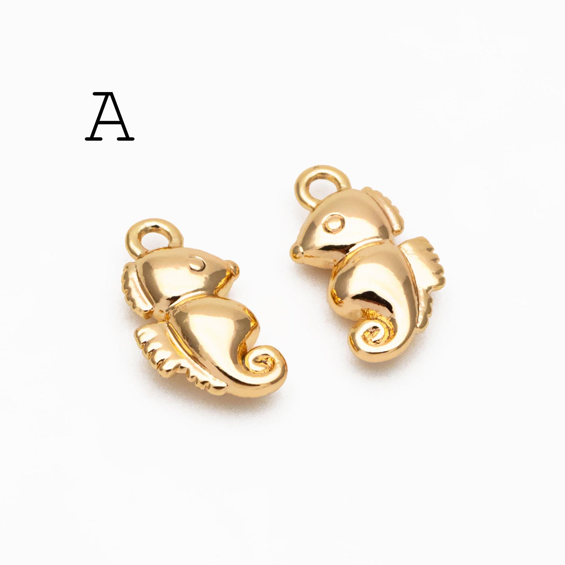 10pcs Gold Ocean Charms, 18K Gold plated Brass Beach Charms, DIY Supplies Wholesale (GB-3936)
