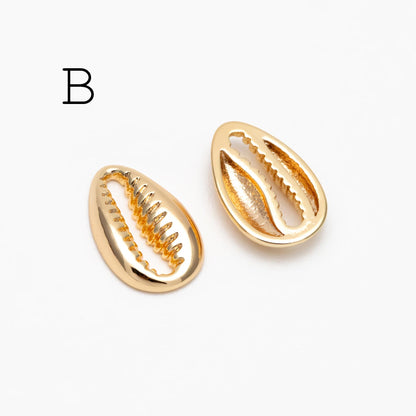 10pcs Gold Ocean Charms, 18K Gold plated Brass Beach Charms, DIY Supplies Wholesale (GB-3936)