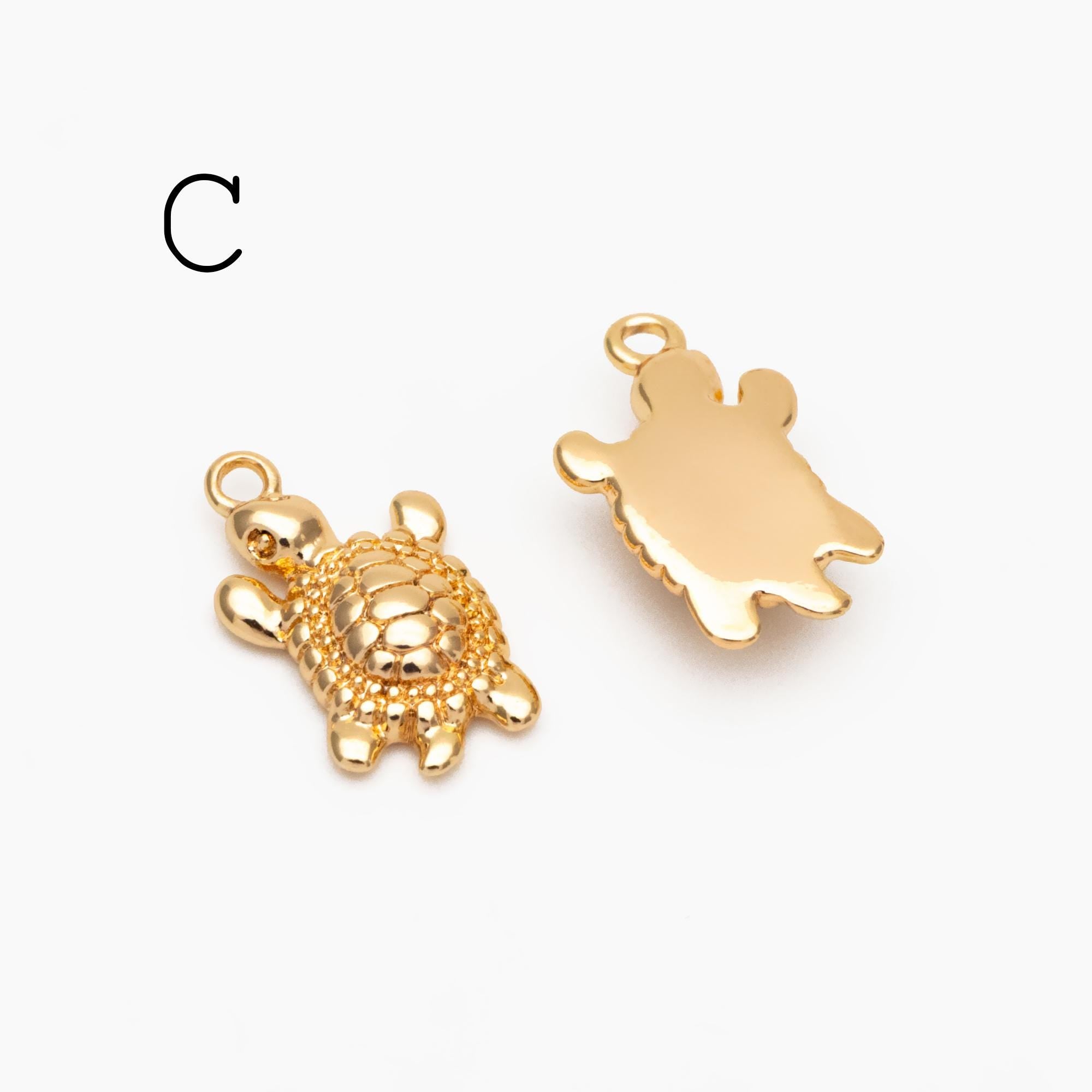 10pcs Gold Ocean Charms, 18K Gold plated Brass Beach Charms, DIY Supplies Wholesale (GB-3936)