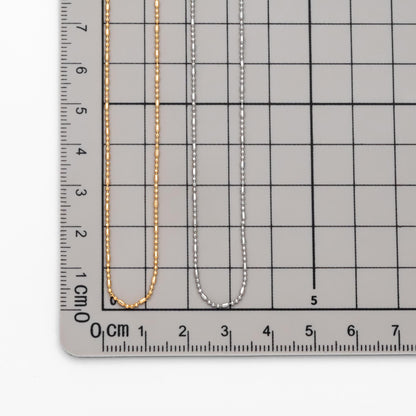 Gold/ Silver Ball Chains 1mm, DIY Necklace Chain Wholesale, 18K Gold/ Rhodium plated Brass Bar Chains (#LK-243)/ 1 Meter=3.3 ft