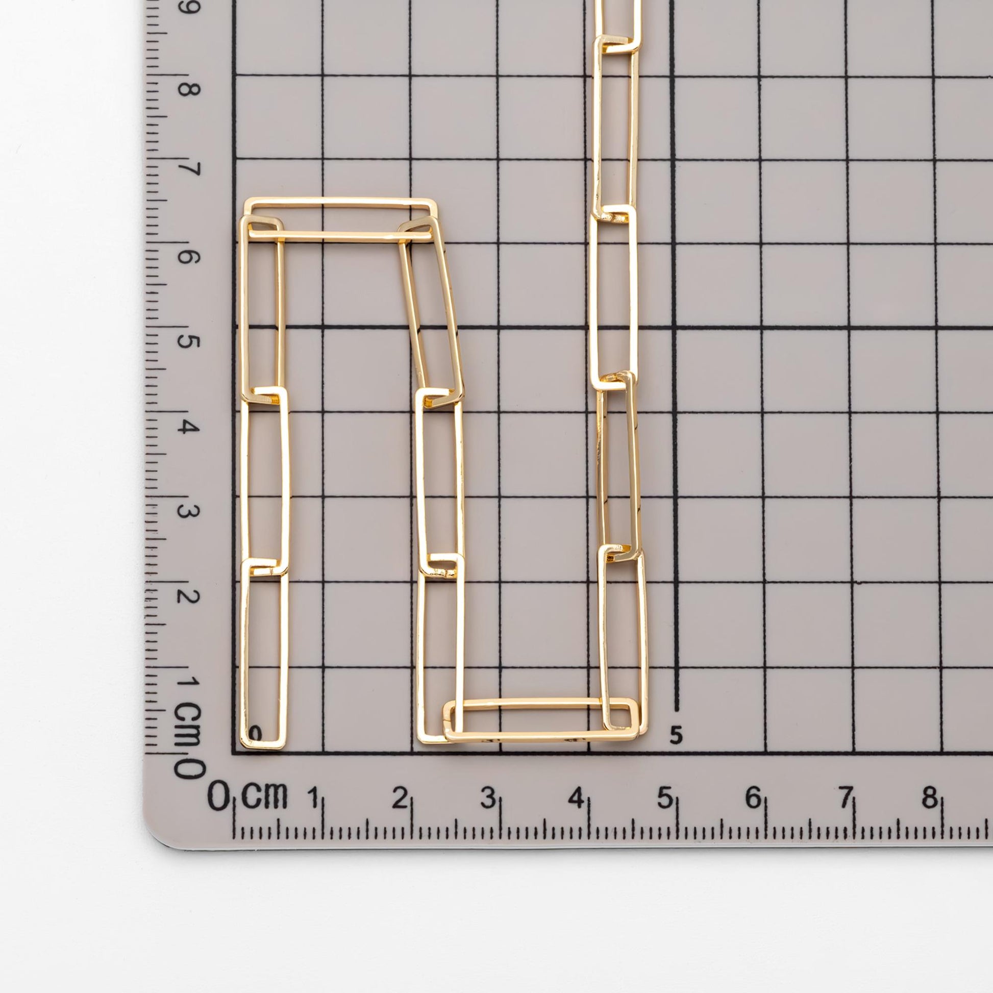 Gold plated Brass Chain, Rectangle Link Chain for Necklace, Jewelry Making Supply 6x22mm (#LK-405)/ 1 Meter=3.3 ft