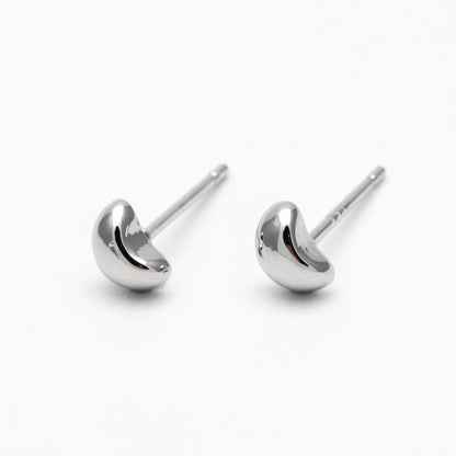 10pcs Gold/ Silver Tiny Pea Earrings 5.5mm, Real Gold/ Rhodium Plated Brass Minimalist Stud Earrings (#GB-4256)