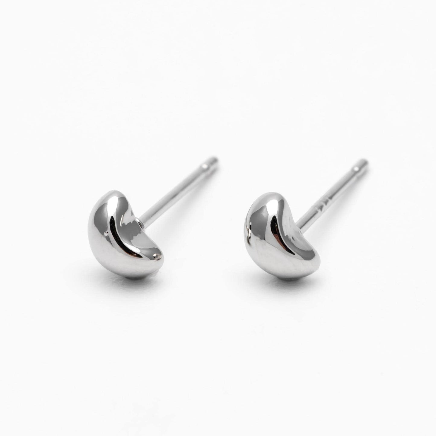 10pcs Gold/ Silver Tiny Pea Earrings 5.5mm, Real Gold/ Rhodium Plated Brass Minimalist Stud Earrings (#GB-4256)