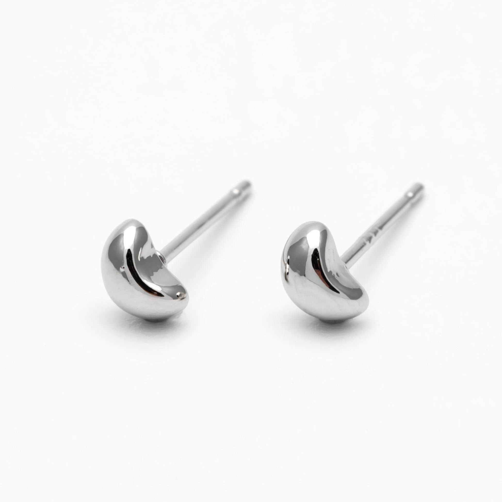 10pcs Gold/ Silver Tiny Pea Earrings 5.5mm, Real Gold/ Rhodium Plated Brass Minimalist Stud Earrings (#GB-4256)