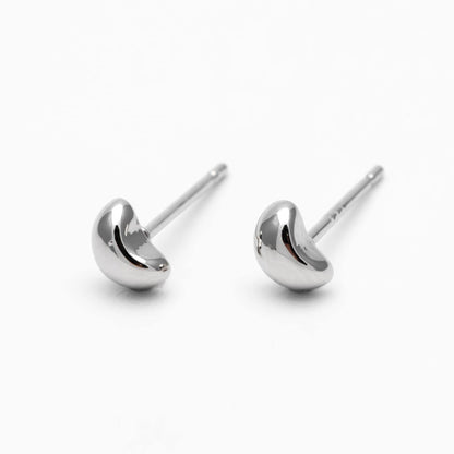 10pcs Gold/ Silver Tiny Pea Earrings 5.5mm, Real Gold/ Rhodium Plated Brass Minimalist Stud Earrings (#GB-4256)