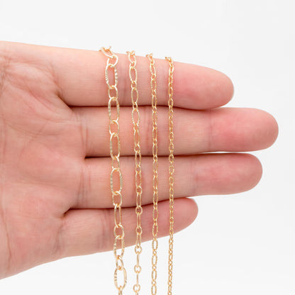 Gold plated Brass Cable Chains, 2/ 2.5 / 3.4 /4.8mm, DIY Necklace Components Wholesale, (#LK-289)/ 1 Meter=3.3 ft