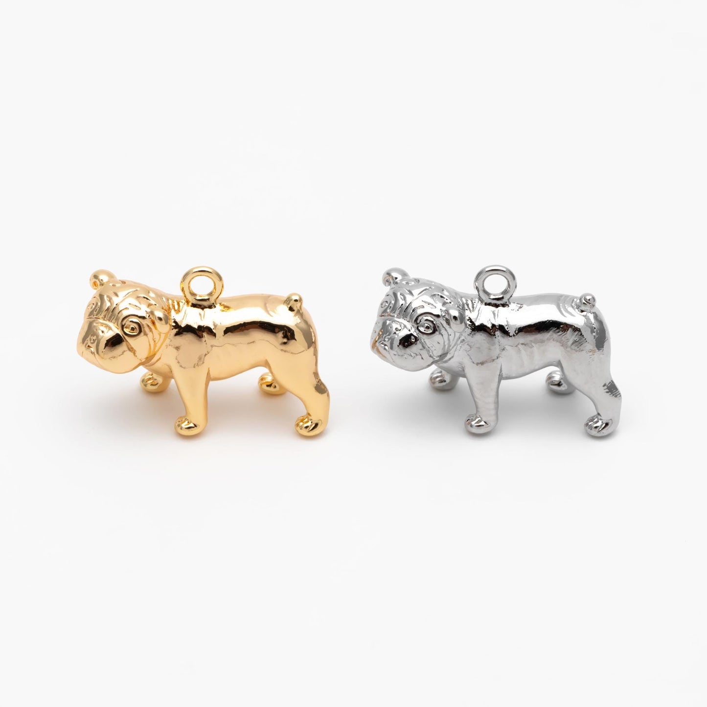 4pcs Gold/ Silver Tone 3D Dog Charm, Jewelry Making, Diy Material, Jewelry Supplies (GB-4663)
