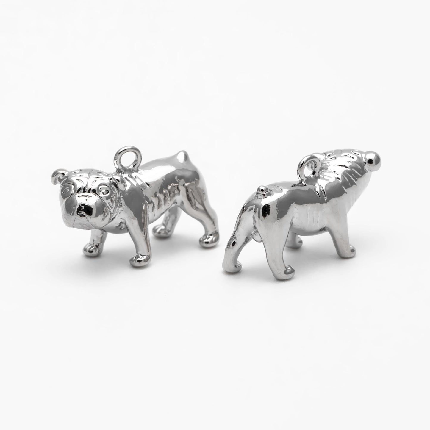 4pcs Gold/ Silver Tone 3D Dog Charm, Jewelry Making, Diy Material, Jewelry Supplies (GB-4663)