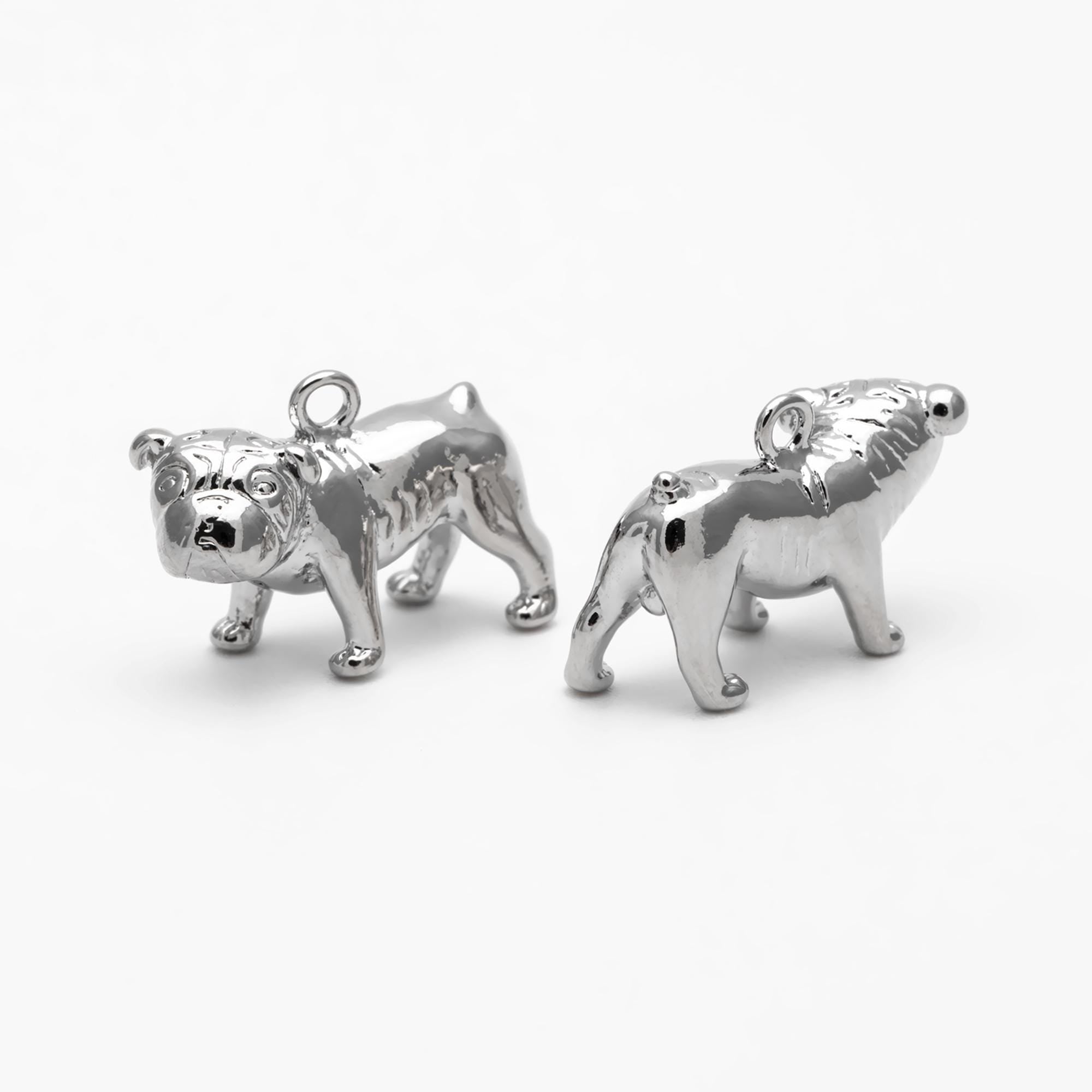 4pcs Gold/ Silver Tone 3D Dog Charm, Jewelry Making, Diy Material, Jewelry Supplies (GB-4663)