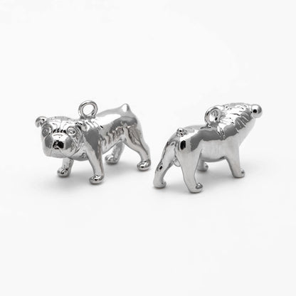 10pcs Gold/ Silver Tone 3D Dog Charm, Jewelry Making, Diy Material, Jewelry Supplies (GB-2668-E)