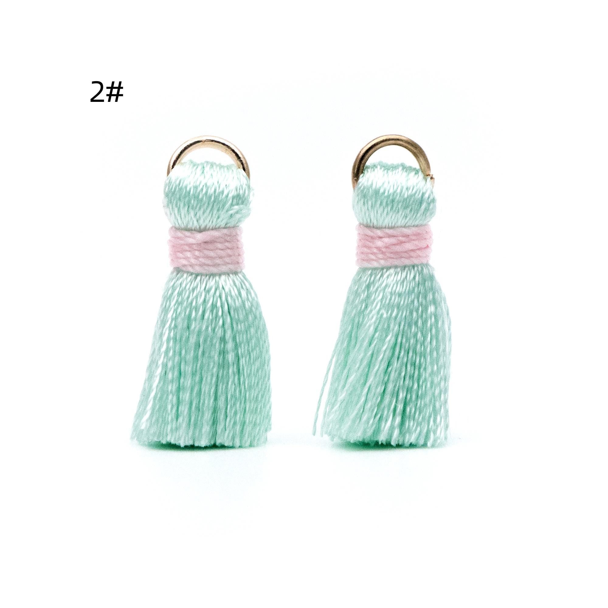 10pcs Silk Tassels, Silky Tassels Wholesale, 24mm Small Tassel Charms, (FB-032)