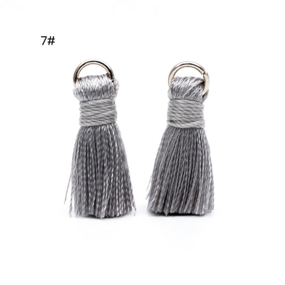 10pcs Silk Tassels, Silky Tassels Wholesale, 24mm Small Tassel Charms, (FB-032)