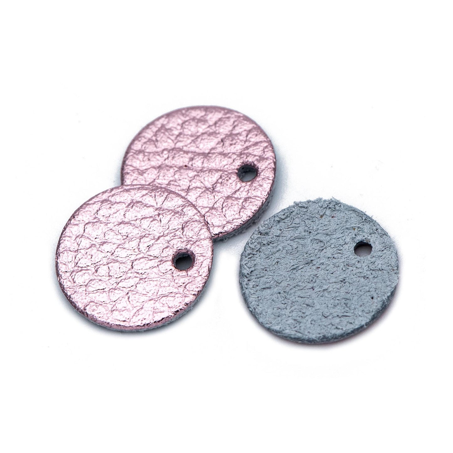 10pcs Genuine Leather Round Charms 15mm, Flat Coin Disc Geometric Pendants, DIY Components for Earrings, (FB-062)