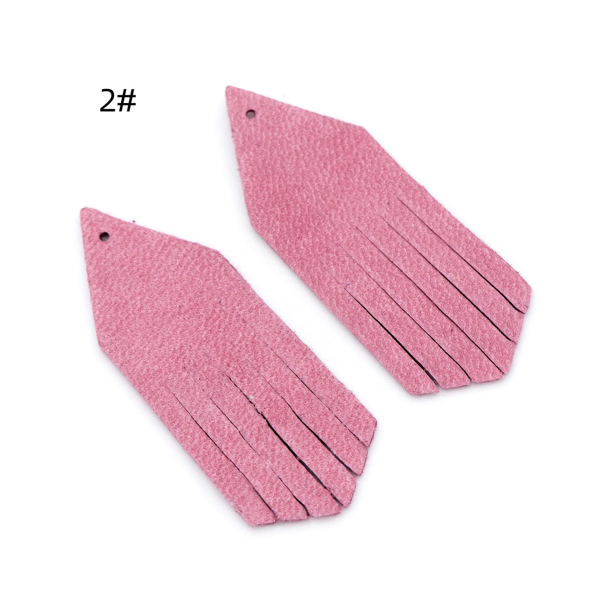 4pcs Genuine Leather Tassel Charm Pendants, Leather Earring Component Findings, (FB-065)