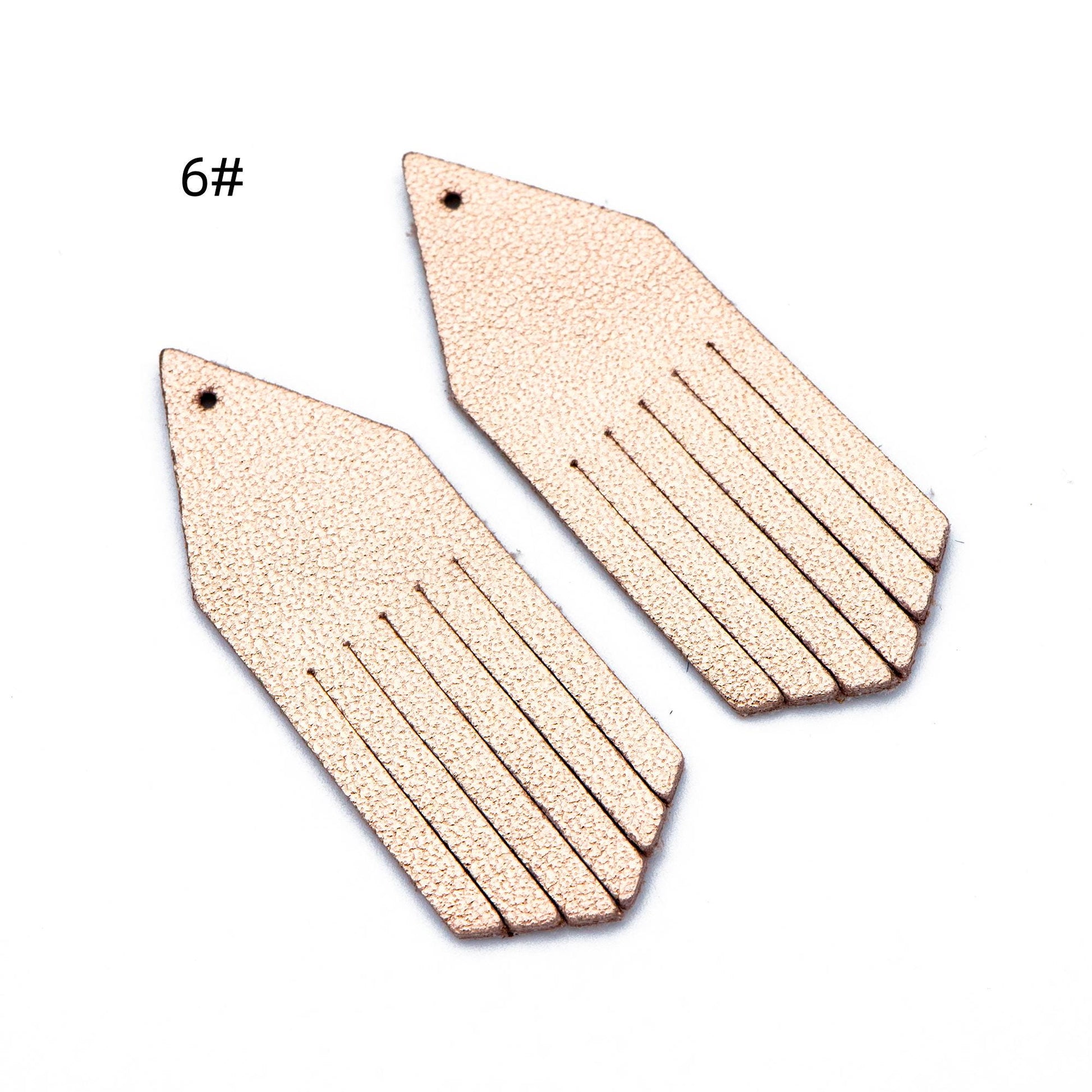 4pcs Genuine Leather Tassel Charm Pendants, Leather Earring Component Findings, (FB-065)