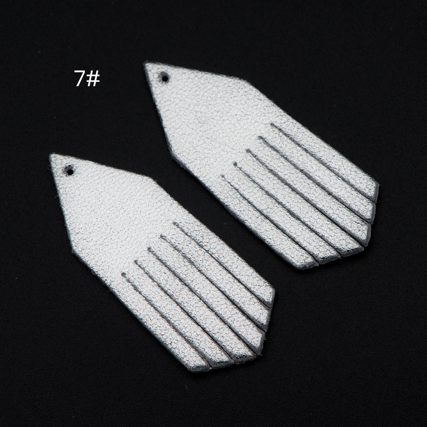 4pcs Genuine Leather Tassel Charm Pendants, Leather Earring Component Findings, (FB-065)