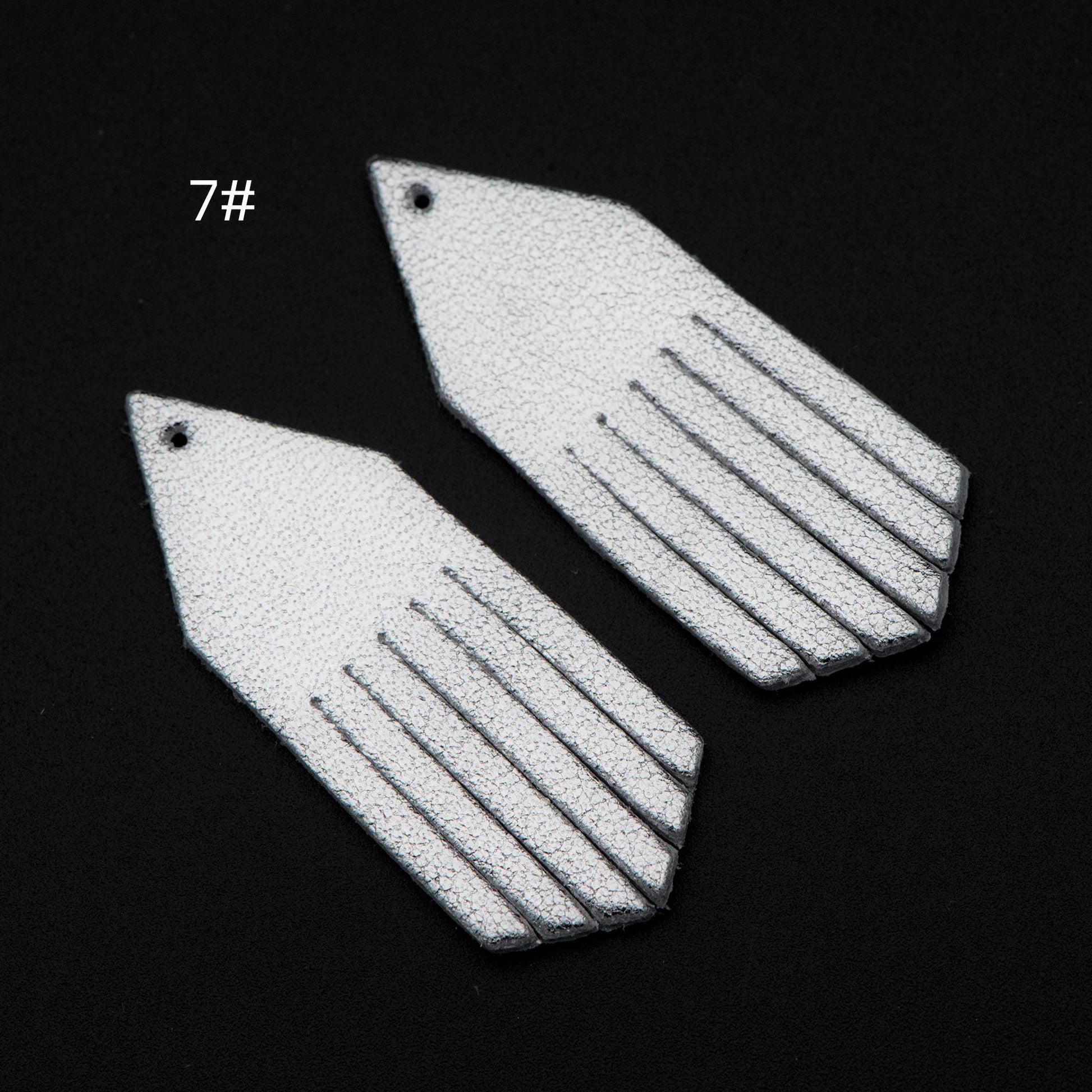 4pcs Genuine Leather Tassel Charm Pendants, Leather Earring Component Findings, (FB-065)