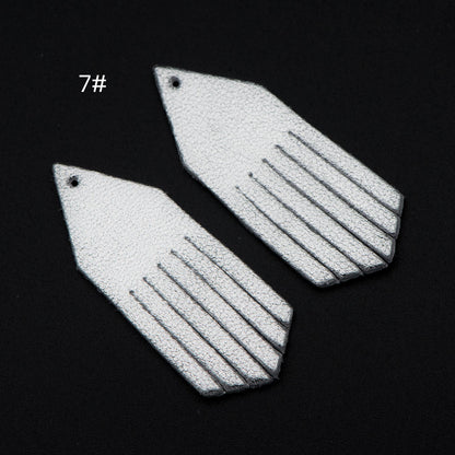 4pcs Genuine Leather Tassel Charm Pendants, Leather Earring Component Findings, (FB-065)