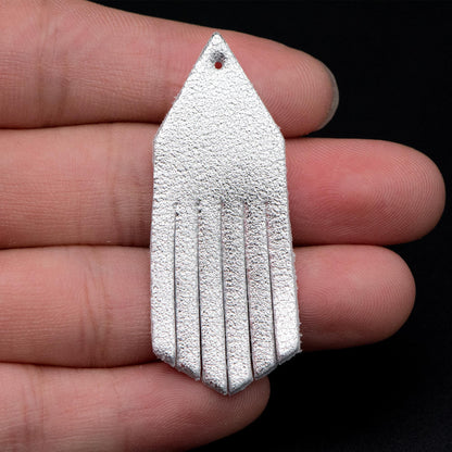 4pcs Genuine Leather Tassel Charm Pendants, Leather Earring Component Findings, (FB-065)