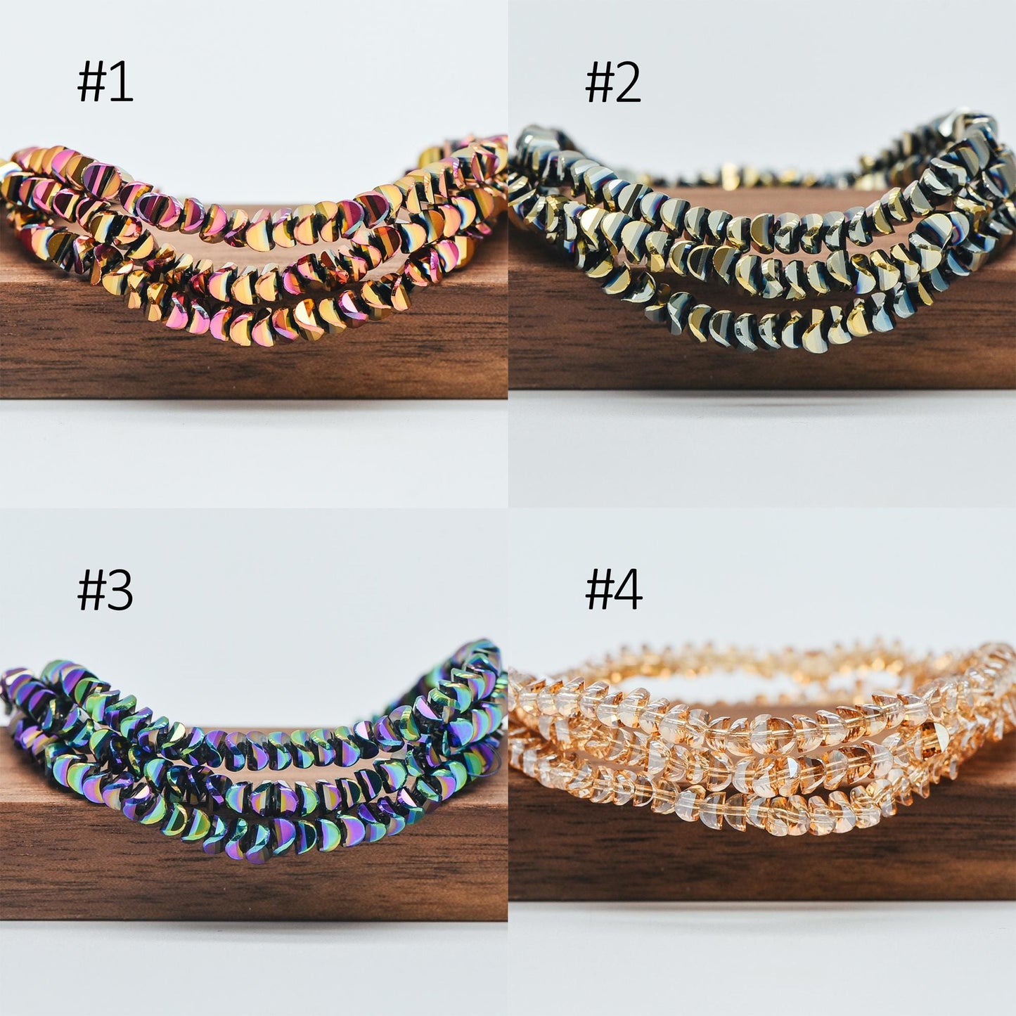 Crystal Coin Spacer Beads 4x2.5mm, Glass Button Beads Wholesale, (TS-93)/ 180 beads