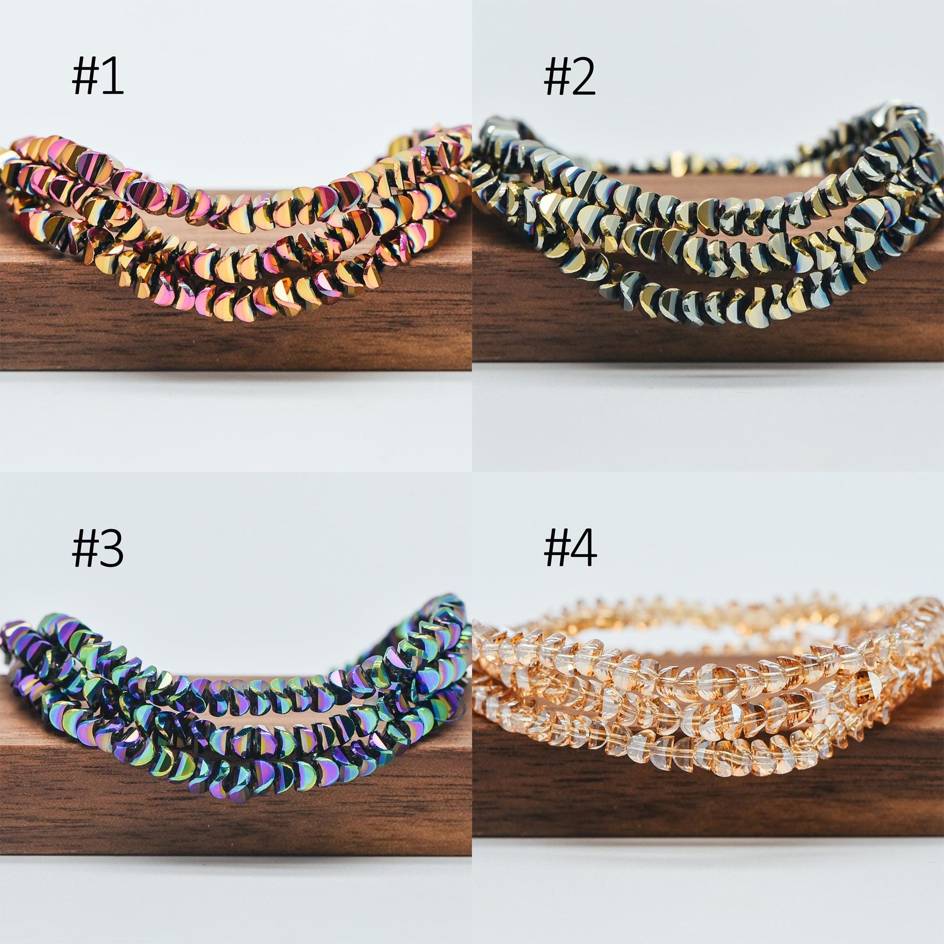 Crystal Coin Spacer Beads 4x2.5mm, Glass Button Beads Wholesale, (TS-93)/ 180 beads