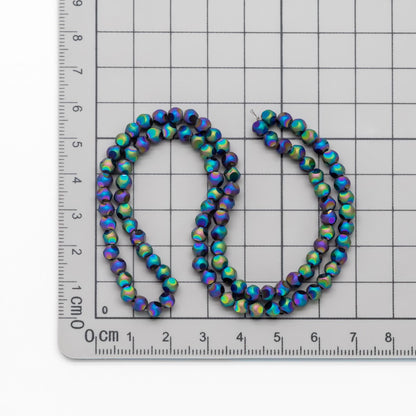 Matte Glass Faceted Round Beads 4mm, Frosted Crystal Ball Spacer Beads, (TS-100)/ 85 beads