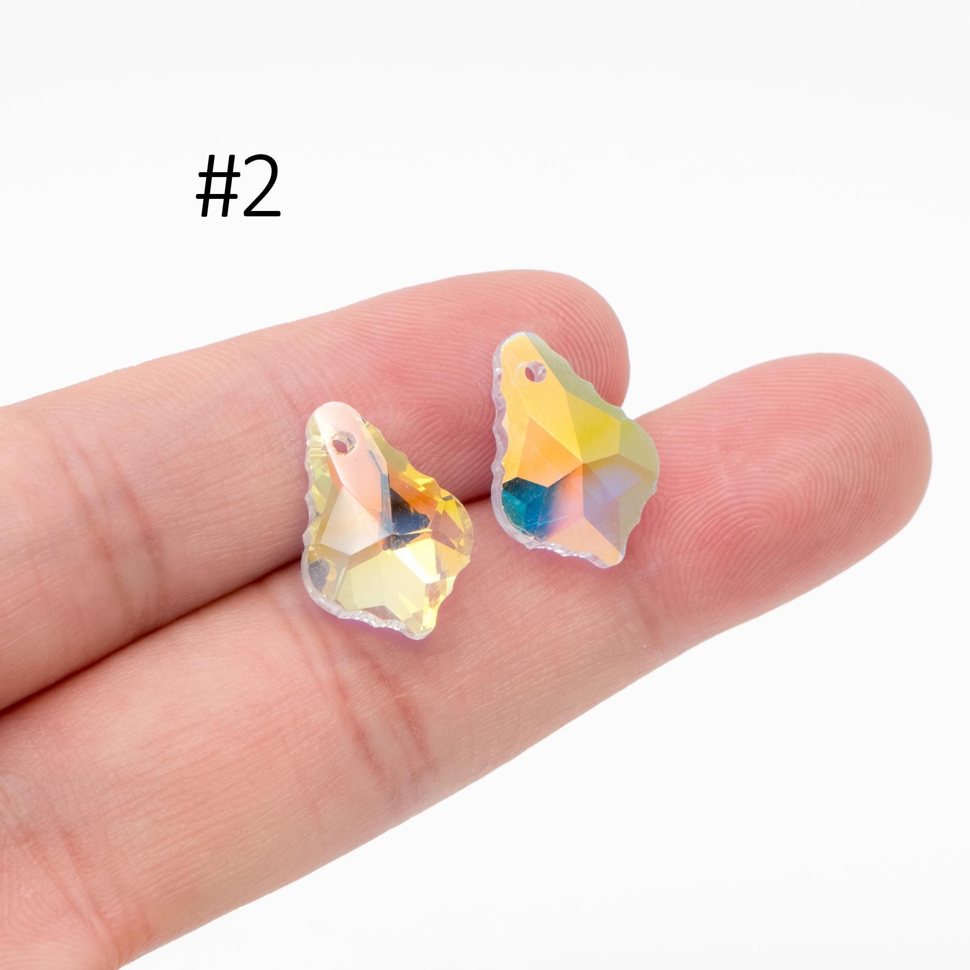 20pcs Teardrop Crystal Chandelier Beads 16mm, Faceted Glass Leaf Charms, (TS-107)