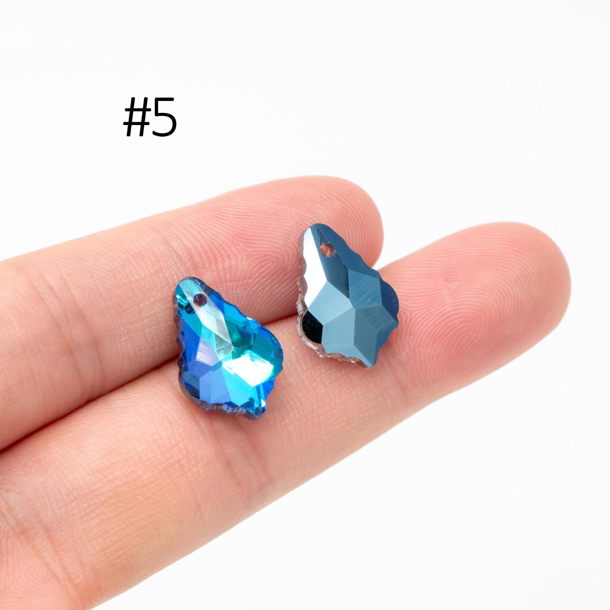 20pcs Teardrop Crystal Chandelier Beads 16mm, Faceted Glass Leaf Charms, (TS-107)