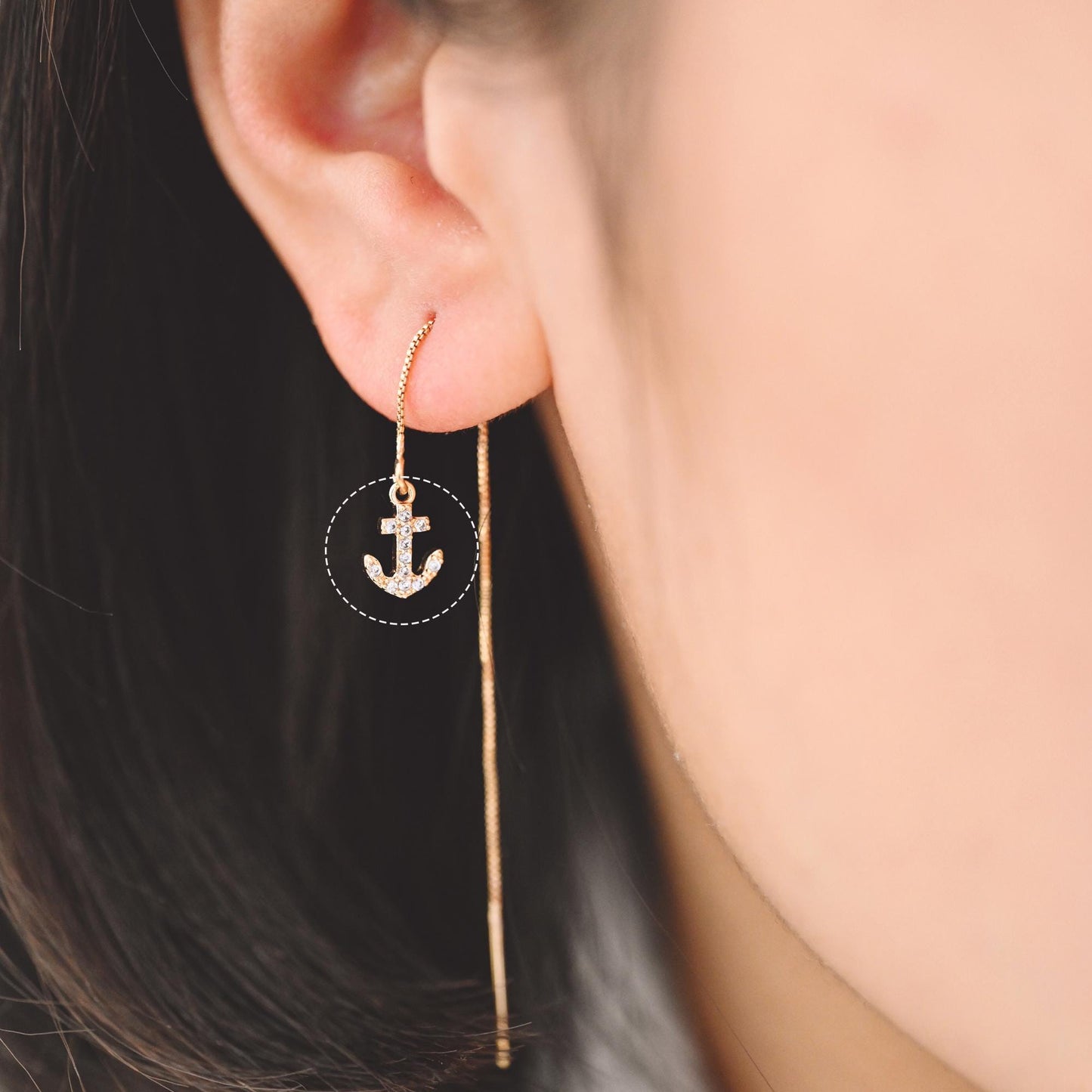 4pcs Gold Anchor Charms, Real Gold plated Brass, Dainty Nautical Earring Charms (GB-3746)