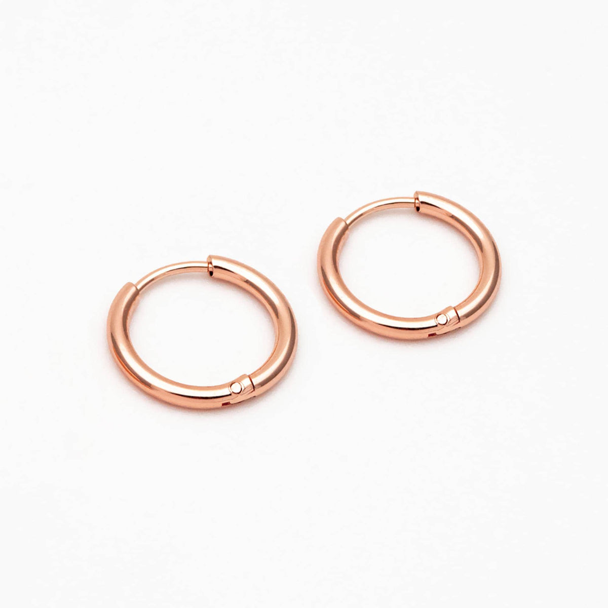 10pcs Gold/ Silver Rose Gold Huggie Hoop Earrings 14/ 16/ 18mm, Stainless Steel Hoops, Simple Hoops 1.6mm thick (GB-2200)