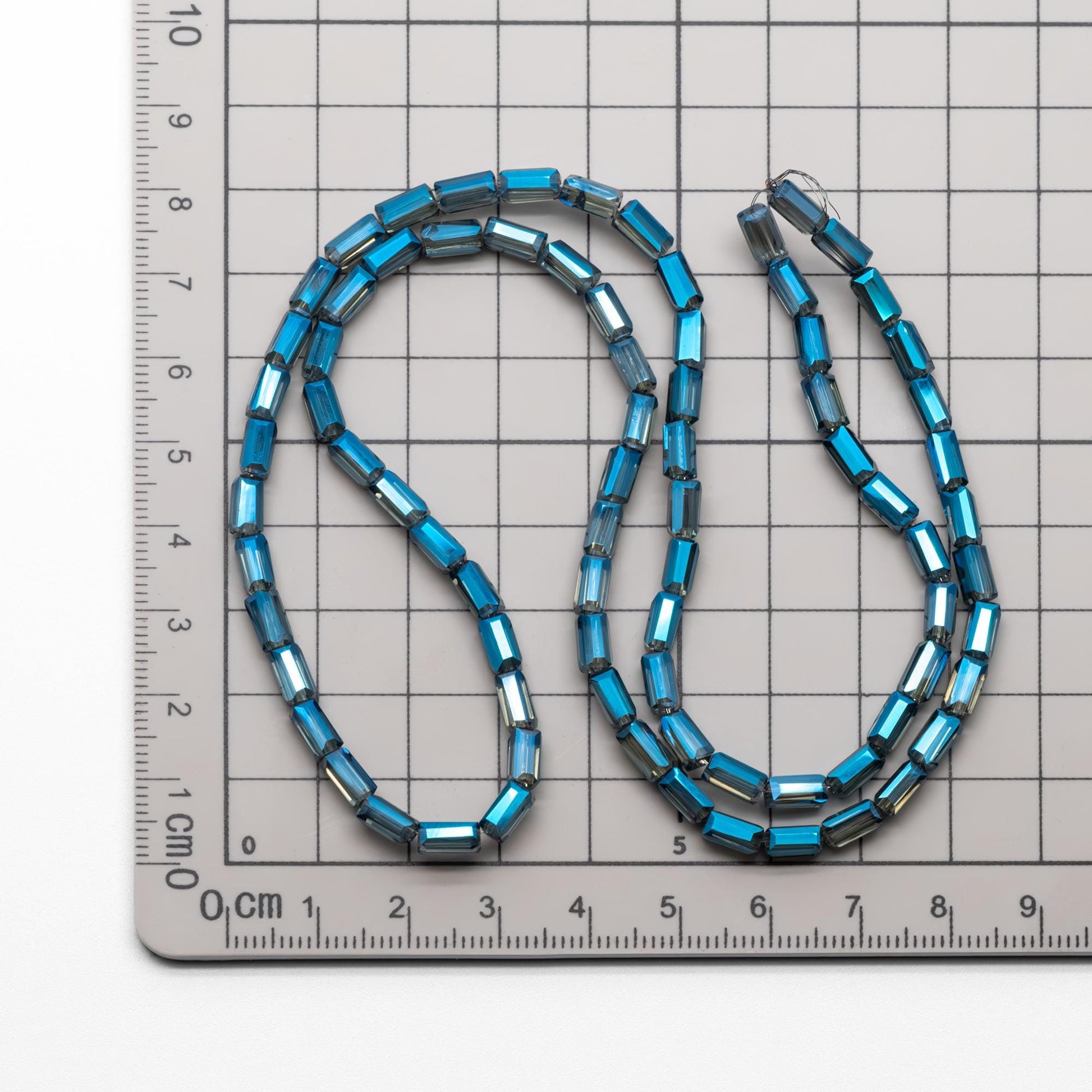 Square Tube/ Long Cube Crystal Glass Faceted Stick Beads 6mm (TS-63)/ 17" strand