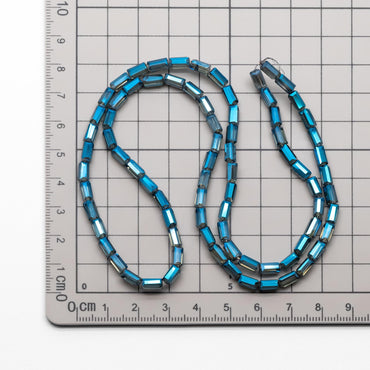 Square Tube/ Long Cube Crystal Glass Faceted Stick Beads 6mm (TS-63)/ 17" strand