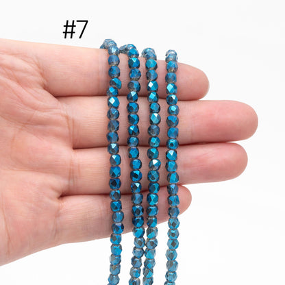 95pcs Round Crystal Glass Faceted Beads 4mm (18QZ-04)