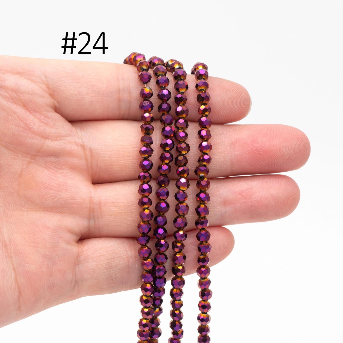 Round Crystal Glass Faceted beads 4mm, (32QZ-04)/ 95pcs