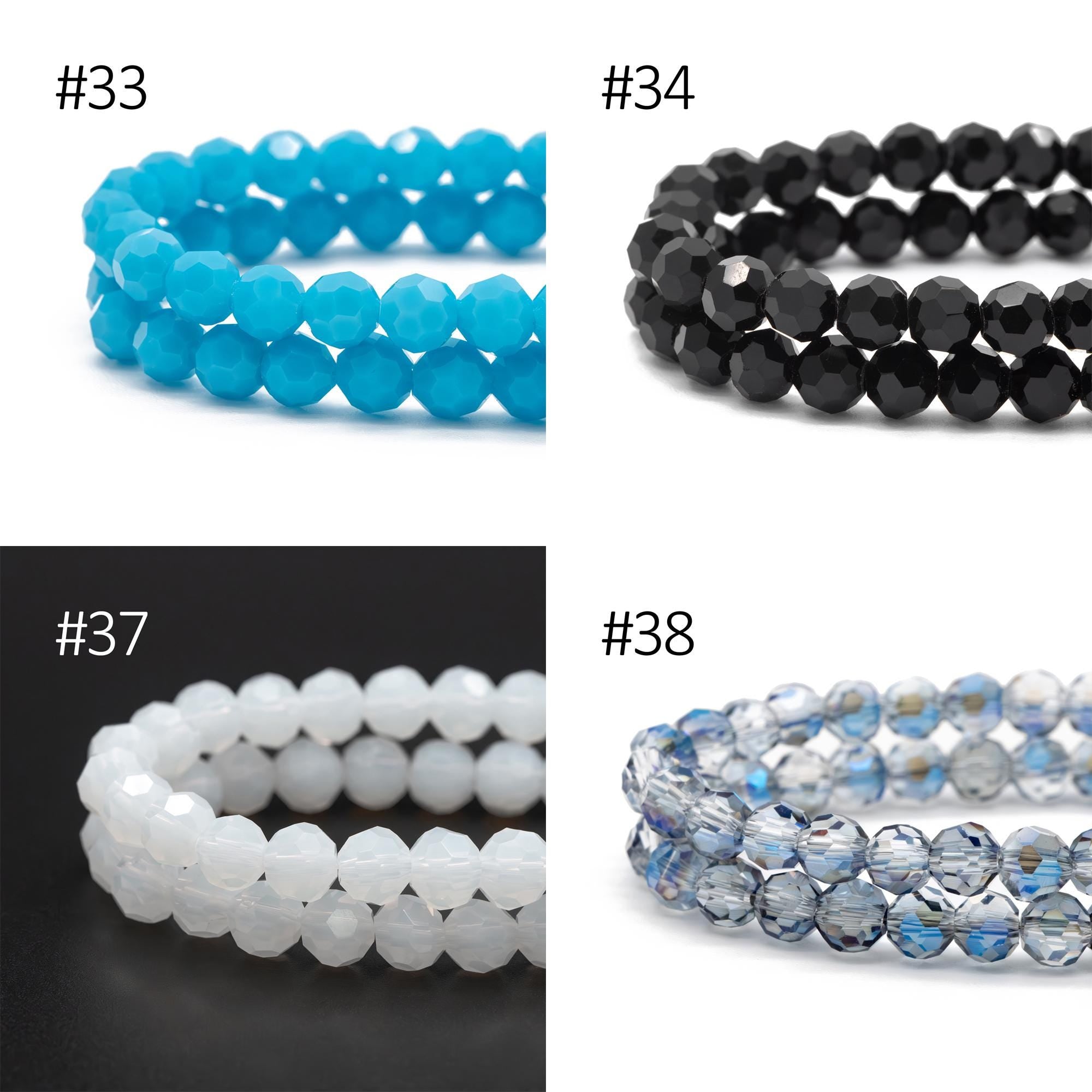 95pcs Round Faceted Crystal Glass Beads 6mm Rose Gold- (32QZ-06)