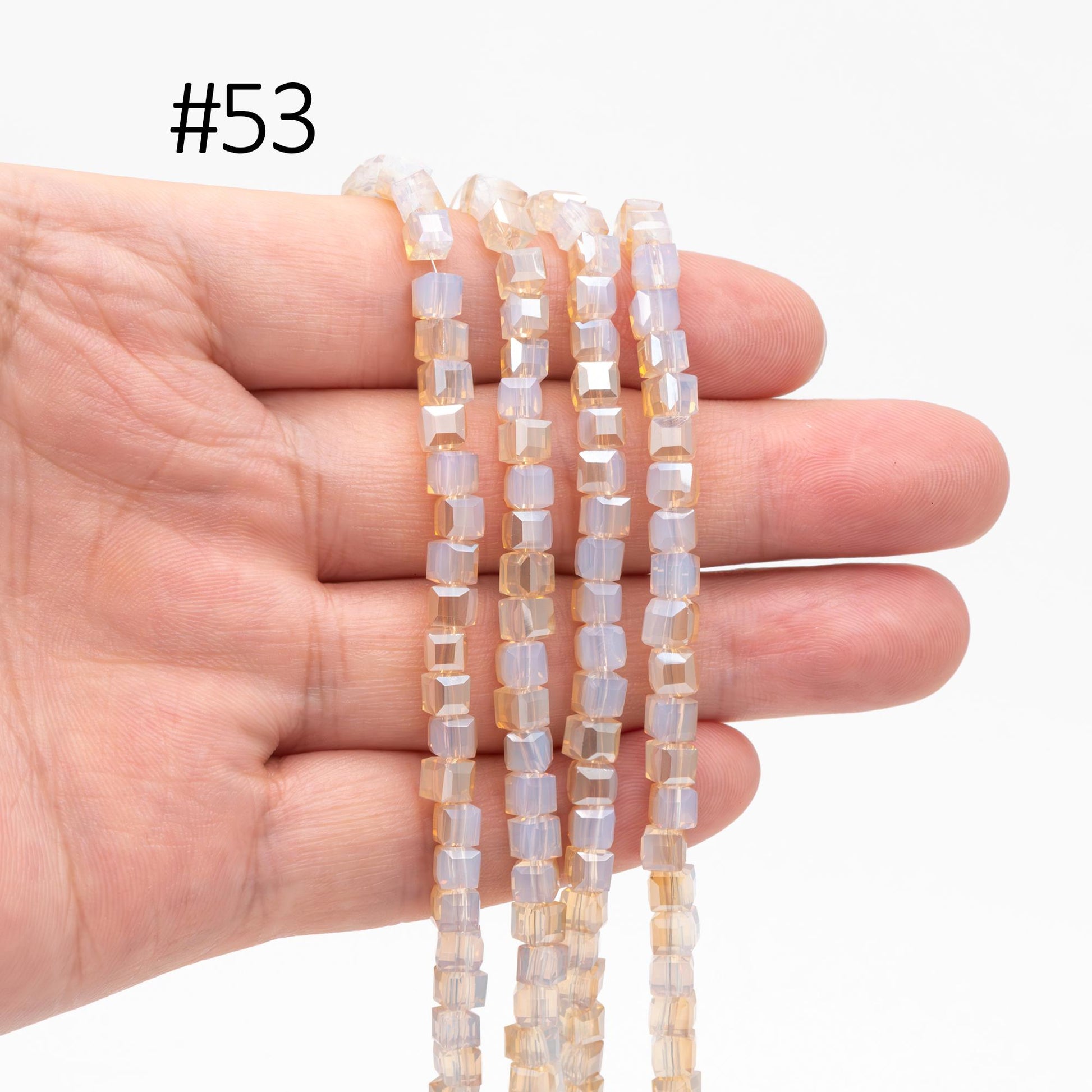 95pcs Cube Crystal Glass Faceted Beads 4mm, (FZ-04)