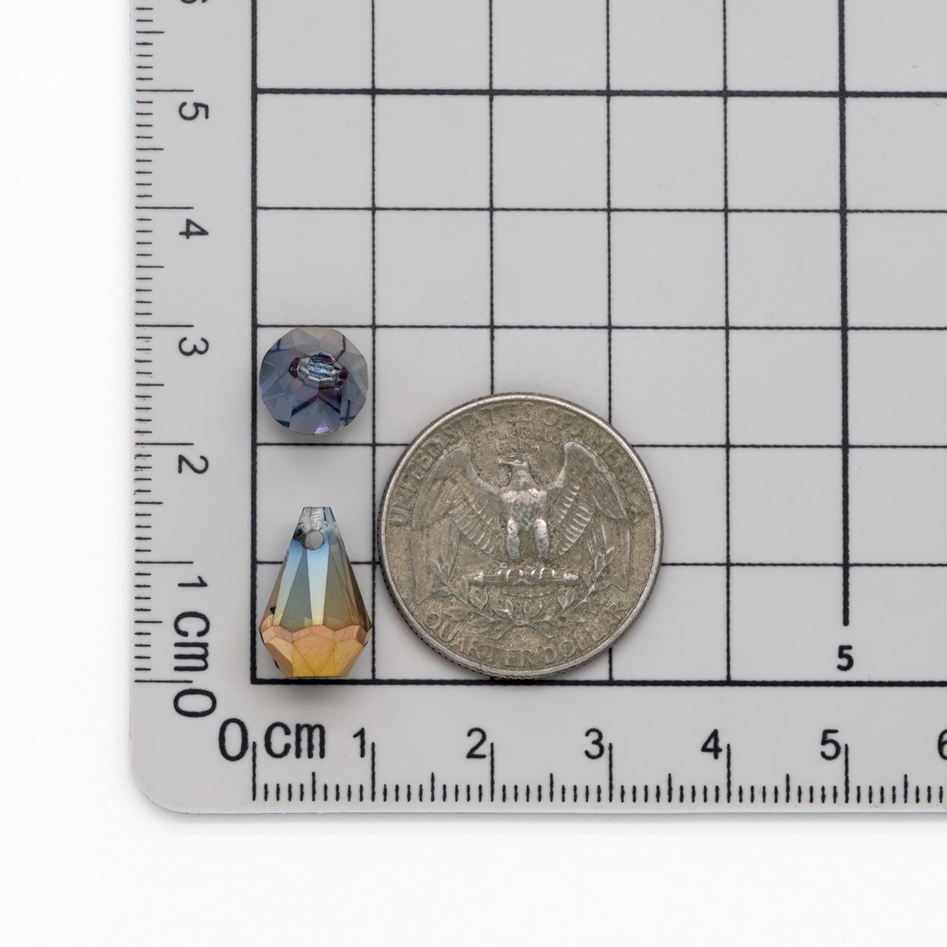 95pcs Unique Teardrop Crystal Glass Faceted Beads 15x9mm, Sparkly Montana Blue (TS-74)