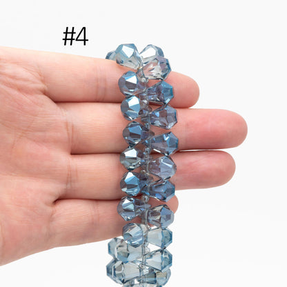 95pcs Unique Teardrop Crystal Glass Faceted Beads 15x9mm, Sparkly Montana Blue (TS-74)