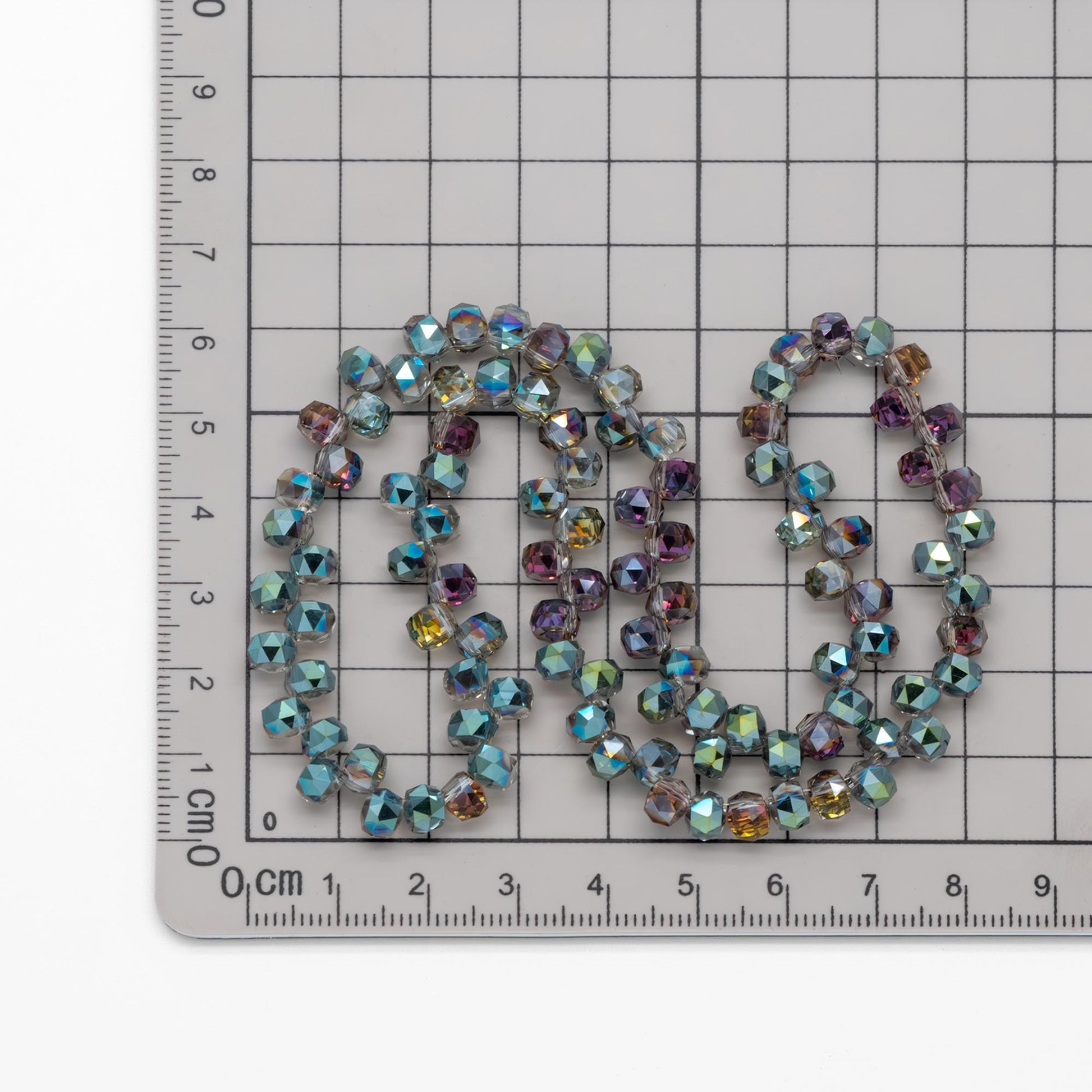 95pcs Faceted Rondelle Glass Beads, Side Drilled, 6mm Button beads (#TS-96)