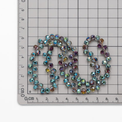 95pcs Faceted Rondelle Glass Beads, Side Drilled, 6mm Button beads (#TS-96)