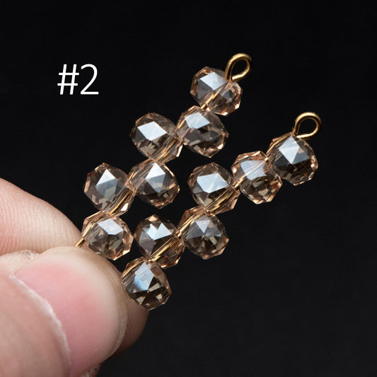 95pcs Faceted Rondelle Glass Beads, Side Drilled, 6mm Button beads (#TS-96)