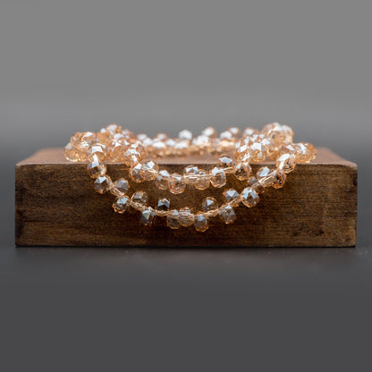 95pcs Faceted Rondelle Glass Beads, Side Drilled, 6mm Button beads (#TS-96)