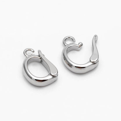 10pcs Gold/ Silver Open Loop Bail, Gold/ Rhodium Plated Bails, Small Bail, Jewelry Bail, Pendant Bails,Necklace Pendant Connector(GB-1468-E)