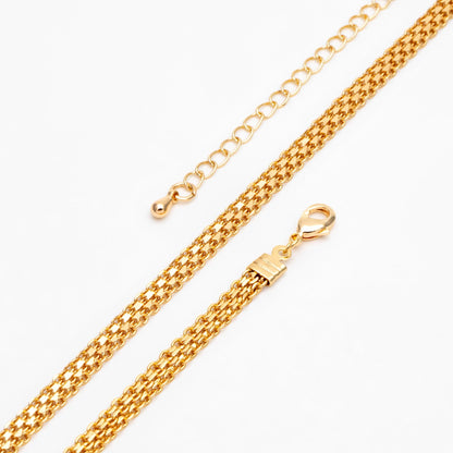 Gold plated Brass Chain, Finished Bracelet/ Anklet/ Necklace with Extender Chain, Ready to Wear (#LK-323)