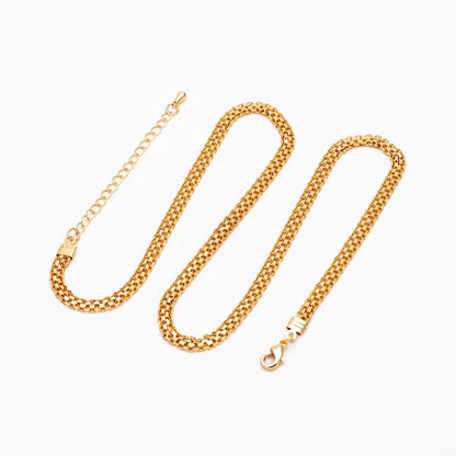 Gold plated Brass Chain, Finished Bracelet/ Anklet/ Necklace with Extender Chain, Ready to Wear (#LK-323)