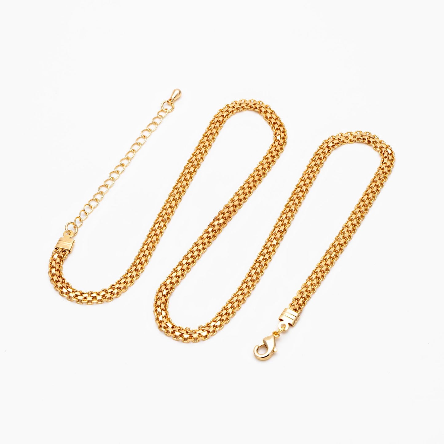 Gold plated Brass Chain, Finished Bracelet/ Anklet/ Necklace with Extender Chain, Ready to Wear (#LK-323)