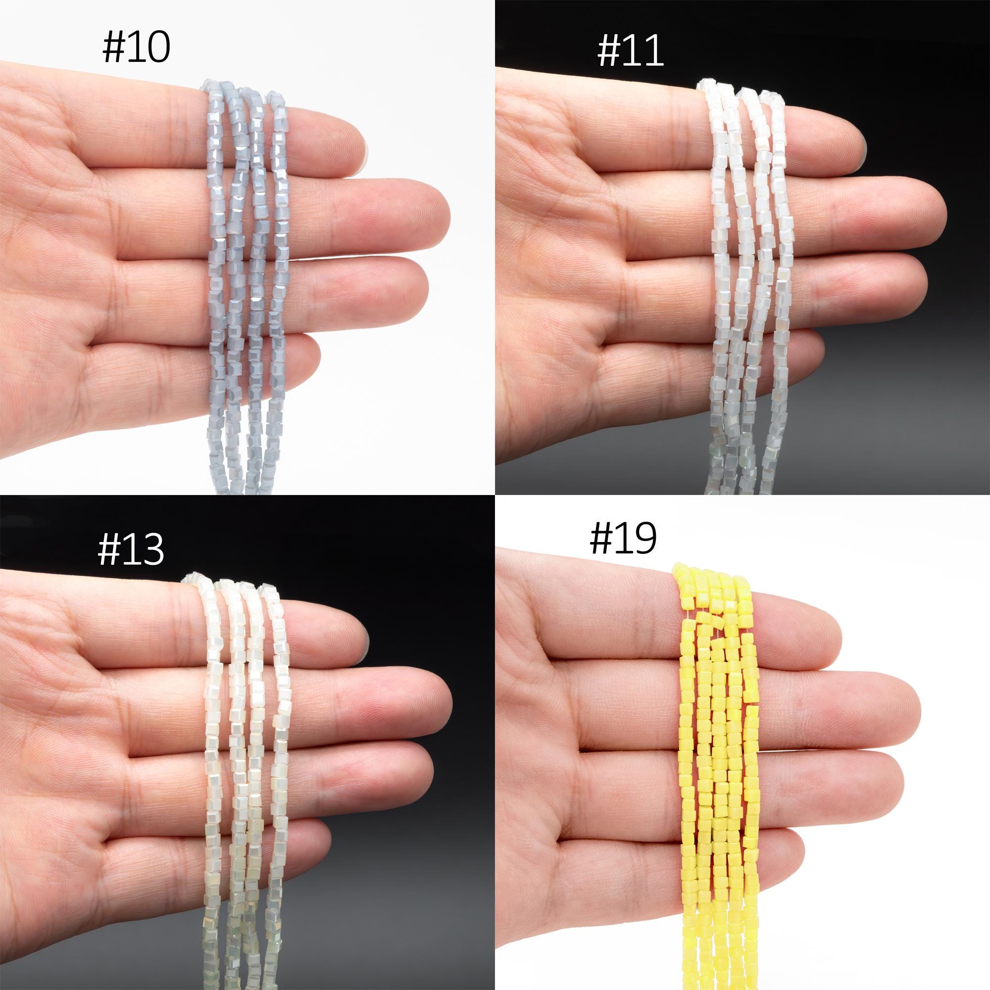 190 beads- Faceted Glass Cube, 2mm Tiny Faceted Crystal beads, (#FZ-02)