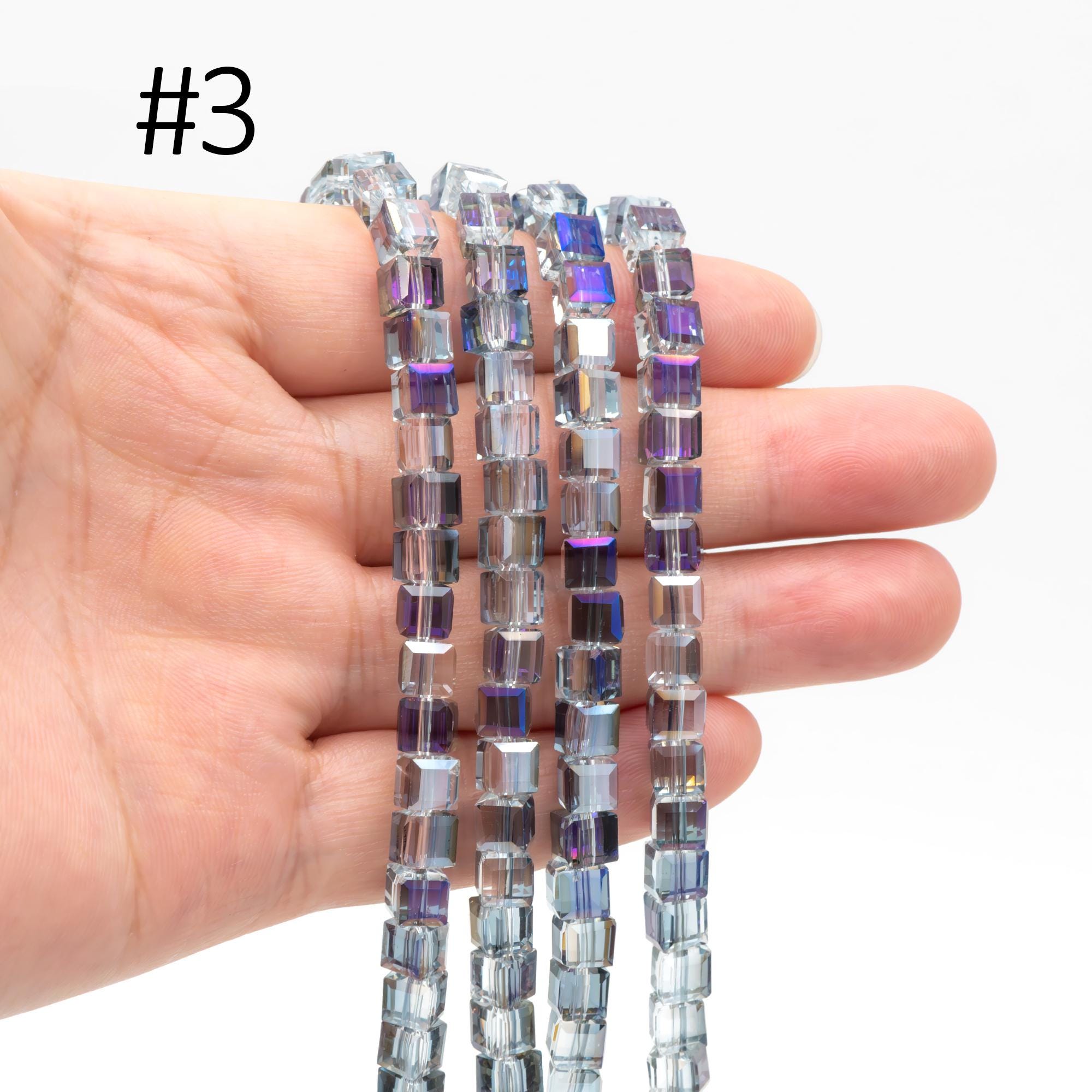 Glass Crystal Cube 6mm Opaque (FZ-06) 95pcs