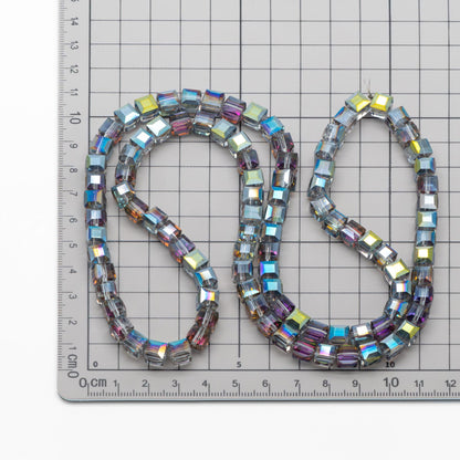 95pcs Cube Glass Crystal Faceted Beads 8mm, (#FZ-08)